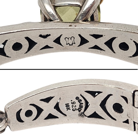 Saint by Sarah Jane Sterling Silver 18K Gold Butterfly Peridot Bracelet #16049 - Picture 8 of 10